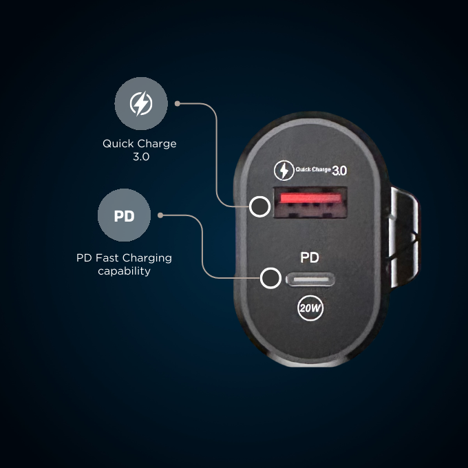 BLACK Power B 2 in 1 Fast Charging Brick 20W with USB A and C, 1Yr warranty BLACK Power B 2 in 1 Fast Charging Brick 20W with USB A and C, 1Yr warranty